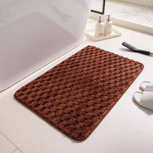 Tapis de bain en peluche en forme de coquille de tortue, rectangulaire, couleur café, absorbant, antidérapant, pour salle de bain, design minimaliste - Product Image 4