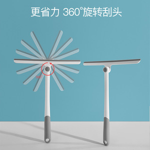 T-shaped Window Scraper Gray And White Plastic Manual Glass Cleaning Tool For Home Use - Product Image 2