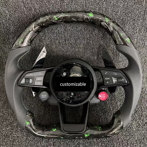 Volant personnalisé en carbone forgé <span class=keywords><strong>vert</strong></span> avec deux boutons R8, adapté aux <span class=keywords><strong>Audi</strong></span> A3 A4 A5 A6 A7 RS3 C7 Q5 Q7 S3 S5 B8 B9 <span class=keywords><strong>TT</strong></span> - Product Image 5