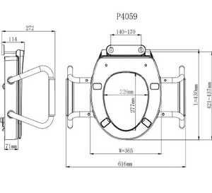 Sedile WC Moderno Rotondo Rialzato con Coperchio, Maniglie di Sicurezza, Copertura per WC in Plastica - Product Image 1
