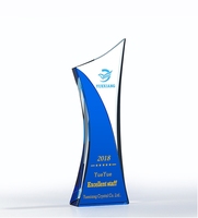 3d cristal trophée carré sablage trophée en cristal Personnalisé de conception spéciale en gros feu flamme en forme de trophée en verre de cristal