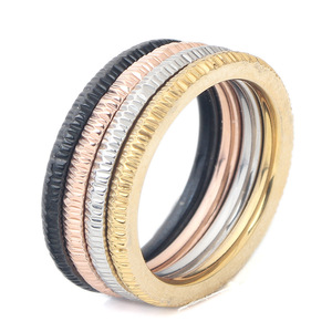 Four Color Geometric Stainless Steel <b>Ring</b> 8mm Minimalist Design For Gift - Product Image 5