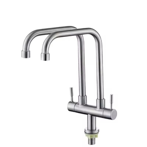 Hiện đại nóng 304 thép không gỉ chải vòi 360 độ xoay bồn rửa vòi nước đơn nước lạnh đôi xử lý Vòi Nước Nhà Bếp - Product Image 4