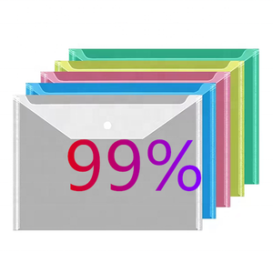 Giá rẻ tùy chỉnh in Nhựa PP phong bì Pocket Ví trường thư mục tài liệu A4 rõ ràng tập tin Bag với Snap Nút thư mục - Product Image 1