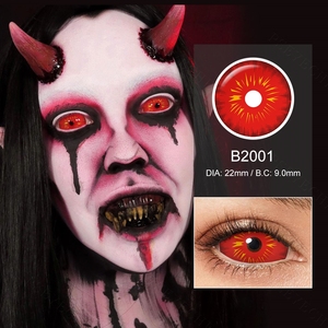 Pseyeche 22mm 블랙 공막 콘택트 렌즈 할로윈 컬러 연락처 전체 눈 콘택트 렌즈 렌즈 렌즈 코스프레 - Product Image 6