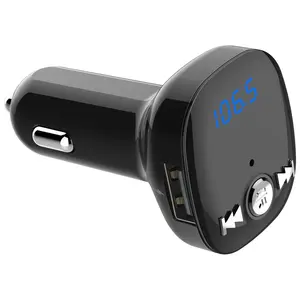 High Quality Car Charger Voice Assistant Handsfree Wireless BT Fm Transmitter Receiver Small Car Transmitter
