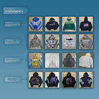 Sweat à capuche surdimensionné pour hommes, coupe-vent, avec impression graphique DTG personnalisée sur toute la surface, style streetwear, poignets ajustables, vente en gros