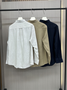 <span class=keywords><strong>Camicia</strong></span> a maniche lunghe da <span class=keywords><strong>uomo</strong></span> in misto cotone e <span class=keywords><strong>lino</strong></span>, elegante, casual, traspirante, ecologica, anti-pilling, 215 g/m², per la primavera - Product Image 2