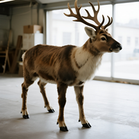 Renne animatronique de Noël personnalisé pour intérieur, modèle d'animal réaliste en mouvement, idéal pour centre commercial, parc à thème, événement festif, décoration hivernale