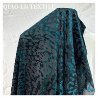 Tissu en velours doré hautement élastique avec motif imprimé zèbre et floral, tricoté en warp brûlé pour robes et cheongsam