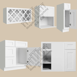 ตู้เชคเกอร์สีขาวสำหรับห้องครัวที่ทันสมัยบรรจุภัณฑ์พร้อมส่งทำจากไม้ - Product Image 1