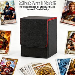 Boîte de rangement <span class=keywords><strong>portable</strong></span> de luxe en cuir PU antidérapante, faite à la main, avec logo personnalisé pour cartes de tarot, Yugioh, TCG et jeux quotidiens - Product Image 6