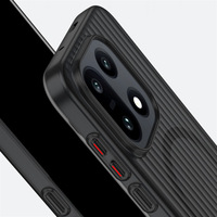 Étui magnétique à grille ondulée effet peau pour OnePlus 15 / Ace 6 - Coque rigide semi-transparente mate antichoc