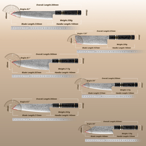 Juego de <span class=keywords><strong>Cuchillos</strong></span> de Cocina de Acero Damasco, 67 Capas, <span class=keywords><strong>Cuchillos</strong></span> Japoneses Kiritsuke Nakiri, <span class=keywords><strong>Cuchillos</strong></span> Utilitarios con Mango de Fibra de Carbono Negra - Product Image 6