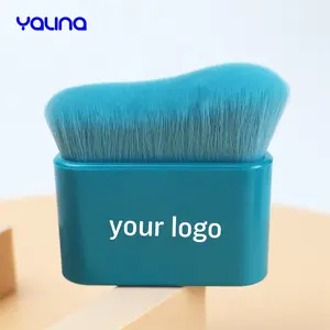 Golden Cosmetics Private Custom Logo Face Flat Head Makeup Single Kabuki Dense Tan Body Brush