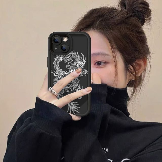 Dragon Pattern Design Phone Case for iphone 16 15 14 Pro Max Soft TPU Shockproof Cover