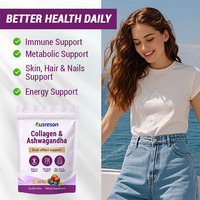 Poudre de Collagène et Ashwagandha Ausreson OEM pour Cheveux, Peau, Ongles et Soutien du Sommeil – Boisson en Poudre au Magnésium, Collagène et Ashwagandha
