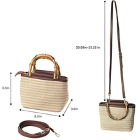 Sac bandoulière tendance pour femme, sac seau en paille tressée à porter à la main avec broderie décorative, nouveau petit sac tissé de niche