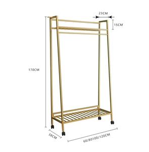 Perchas modernas simples <span class=keywords><strong>de</strong></span> doble poste <span class=keywords><strong>para</strong></span> dormitorio, <span class=keywords><strong>colgar</strong></span> <span class=keywords><strong>ropa</strong></span>, chaquetas, faldas, camisas, suéteres, percheros dorados - Product Image 6