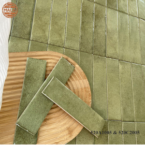 Azulejos <span class=keywords><strong>de</strong></span> Porcelana Esmaltada Mate Verde Salvia Grisáceo <span class=keywords><strong>de</strong></span> 50x200 mm, Azulejos <span class=keywords><strong>de</strong></span> Pared con Diseño Vintage para Decoración <span class=keywords><strong>de</strong></span> Interiores - Product Image 2