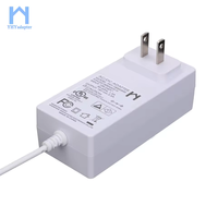 Adaptateur secteur AC/DC 18V 2.0A/2.5A 45W noir multi-prises de qualité médicale en matériau PC, certifié UL ETL CE FCC RoHS SAA