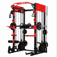 Rack de musculation tout-en-un commercial avec croisement de câbles, combiné à une machine à squats multifonctionnelle et une machine Smith