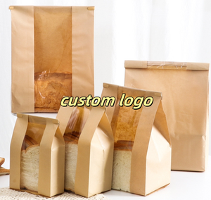 <span class=keywords><strong>2025</strong></span> bán buôn tùy chỉnh lớn Giấy túi bánh mì in phân hủy sinh học thực phẩm Bánh Mì Bánh mì bao bì Kraft túi giấy với cửa sổ - Product Image 2