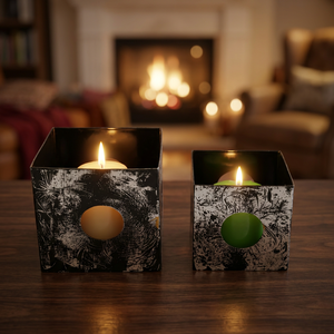 Ensemble de 2 supports à bougies en fer - Product Image 1