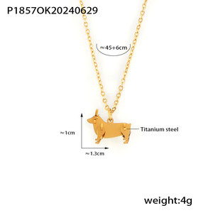 Collar de Perro con Dije de Acero Inoxidable 316L, Resistente al Agua y al Deslustre, con Baño de Oro PVD de 14k/18k para Mujer - Product Image 6