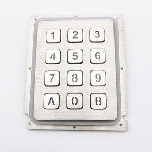 Tùy chỉnh <span class=keywords><strong>3x4</strong></span> ma trận Silicone Khung bàn phím ngoài trời với không gỉ số LED Đèn nền kim loại nút vật liệu - Product Image 3