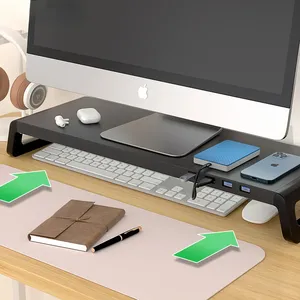 USB 3.0 키보드 스토리지 데스크탑 PC 컴퓨터 노트북 모니터 스탠드와 알루미늄 모니터 스탠드 라이저