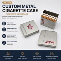 Étui à cigarettes personnalisé grande capacité avec clip à ressort, séparateur interne, finition brossée, boîte de rangement de poche
