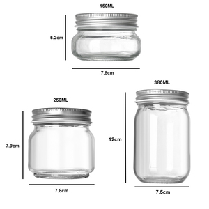 Ventes en gros de bocaux de conservation en verre personnalisés imprimés de 4 oz, 8 oz, 16 oz, 32 oz, 64 oz, avec <span class=keywords><strong>bouchon</strong></span> en plastique, qualité alimentaire, design antique pour l'emballage alimentaire - Product Image 4