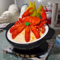 Sculpture décorative personnalisée en fibre de verre pour extérieur, en forme de nourriture simulée (crabe, crevettes, fruits de mer, nouilles), impression 3D, pour enseigne de magasin