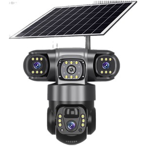 Cámara CCTV Inalámbrica con Energía Solar, 3 Lentes, Almacenamiento en la Nube 4G, Intercomunicador de Voz, Zoom 3x, Visión Nocturna Infrarroja, Vigilancia Exterior - Product Image 2