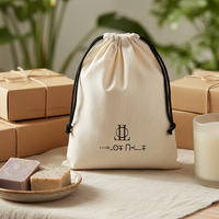 Sac en toile de coton écologique avec cordon de serrage, logo personnalisé, réutilisable, pour emballage de savon, bougie, cadeau, vente en gros, pochette en tissu à cordon.