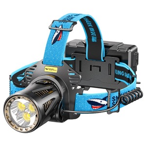 Lampe frontale triple LED Smiling Shark avec batterie 800 mAh et chargement Type-C - Product Image 1