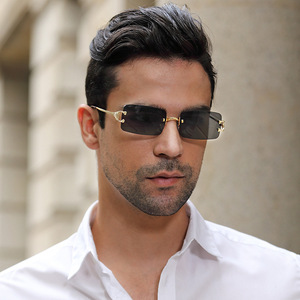 <span class=keywords><strong>Lunettes</strong></span> de soleil <span class=keywords><strong>Chimi</strong></span> rectangulaires sans monture de luxe de marques célèbres 2023 pour femmes et hommes, petites <span class=keywords><strong>lunettes</strong></span> carrées personnalisées avec logo - Product Image 3