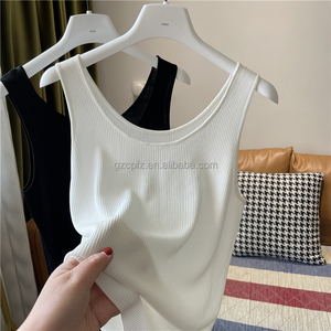 Couleur unie sport basique <span class=keywords><strong>sans</strong></span> manches serré une pièce gilet <span class=keywords><strong>sans</strong></span> manches femmes haut court - Product Image 3