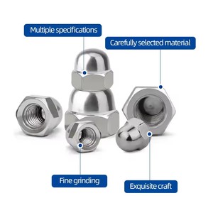 Bán Buôn M6 M8 M10 M12 Thép Không Gỉ 304 Hình Lục Giác Dome Cap Nut Acorn <span class=keywords><strong>Nuts</strong></span> Nickel Mạ Đầu Phẳng M3 Chủ Đề Đánh Bóng Carbon - Product Image 3