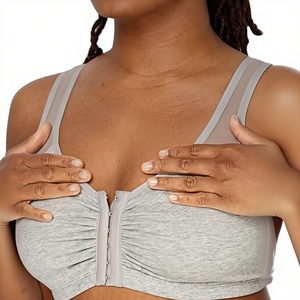 Sujetador deportivo Shaghaf para mujer, sin aros, push-up, copa 3/4, tirantes ajustables, espalda en U, espalda cruzada, transpirable, de Spandex/Nylon, color liso - Product Image 2