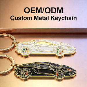 Llavero de Aleación de <span class=keywords><strong>Metal</strong></span> con Diseño de Auto de Dibujos Animados Personalizado, Llavero con Forma de Auto a la Moda con Serigrafía e Impresión Offset - Product Image 2