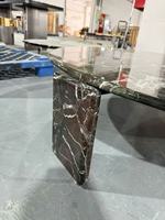 Plateau de table basse en résine marbrée avec pieds en marbre, design rond, dessus de table en marbre pour salon