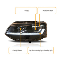 Phares à LED Volkswagen Multivan T5 Transporter, Style T6, pour Modèles 2012-2015, 12V 6000K Température de Couleur