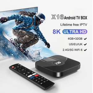 Nhà Máy Bán buôn mạng thông minh <span class=keywords><strong>media</strong></span> <span class=keywords><strong>player</strong></span> X16 OTT Set Top Box s905y4 Quad Core 8K UHD 4GB 32GB ATV OS Android kỹ thuật số TV Box - Product Image 2