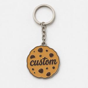 Llaveros Personalizados al por Mayor de Aleación de Zinc con Forma de Galleta, Cadenas con Forma de Snack, Souvenir de Comida, Diseño de Logotipo de Panadería, Llavero Promocional - Product Image 1
