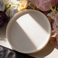 Ensemble de 4 assiettes élégantes haut de gamme en porcelaine fine, à bord vertical, en céramique blanche, pour dîner, salade et pain