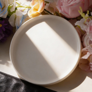 High-end Boutique Elegant Bone China Vertical Edge <strong>White</strong> Ceramic Charger <strong>Dinner</strong> Salad Bread Plate 4-piece <strong>Set</strong> - Product Image 6