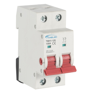 Interruptor Aislador de Bajo Voltaje Timelec OEM TMH1-125 2P, Cuerpo de Aleación de Aluminio, Carga de 80 amperios - Product Image 1