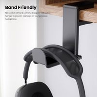 Support de casque en silicone à clipser sur bureau, réglable, rotatif à 360 degrés, avec rangement intégré